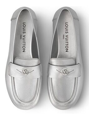 NEW Louis Vuitton Silver Soho Flat Loafer - US Women 5.5